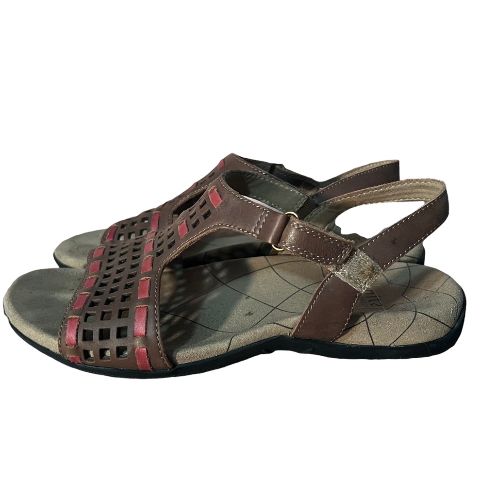 Sanita Catalina Caprice Sandal ~ Brown/Red ~ Eur 38 Us 7.5